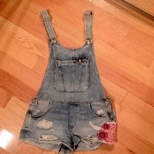 Zara denim overalls